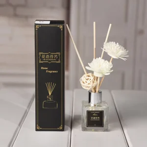 Custom Private Label Aromatherapy Home Hotel Perfume Essential Oil Flower Glass Material 50ml Reed Long Lasting Fragrance