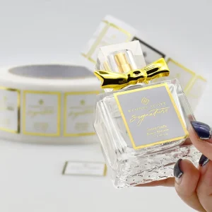 Custom Private Label Perfume Bottle Label Waterproof Oil Resistant Alcohol Resistant Matte Gold Foil Label