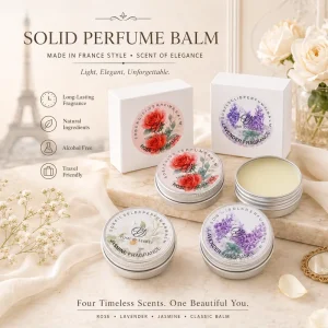 Custom Private Labeling Long Lasting Flower Solid Perfume Natural Balm Light Fragrance Mini Gel Portable Travel Size