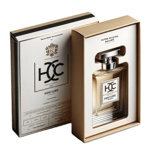 Custom Recyclable Perfume Gift Box for Men Yellow and White Striped Gold Foil Printed Paperboard Folders Packaging Ideas