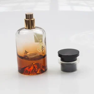 Custom Screen Printed Logo Gradient Color Skin Care Serum Perfume Empty Volcano Thicken Bottom 50ml 100ml Glass Spray