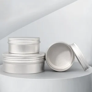 Custom Size Round Gold Tin Box Screw Top Metal Candle Jar for Luxury Candle Making Cosmetic Food Grade Packaging