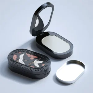 Custom Solid Perfume Case Push Pull Cover Alloy Metal Inner Plate Makeup Packaging Soaps Cosmetics Personalized Logo Printing