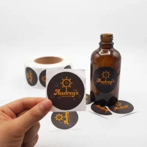 Custom Waterproof Vinyl Gold Foil Cosmetic Shampoo Skincare Bottle Logo Label Sticker Roll Packaging Printing for Containers