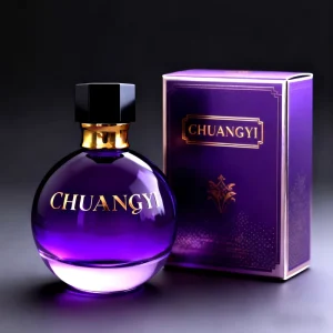 Custom-made Luxurious Purple Round Empty Perfume Glass Bottles with Boxes 30ml 50ml 100ml Fragrance Pump Spray Bottles