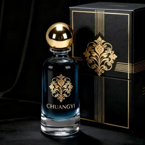 Custom made Luxurious and Unique Round 50ml 100ml Perfume Glass Bottles for Fragrant Glassware with Boxes Included