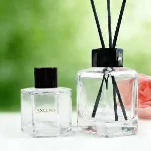 Customised Hexagon Aroma Bottle 100ml Luxury Air Freshener Aromatherapy Scented Container Reed Diffuser Glass Bottle