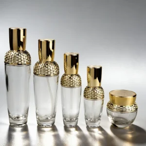 Customizable 100ml Curved Glass Perfume Bottle with Frost Finish Hot Stamping Pump Sprayer Skin Care Bottles Luxury