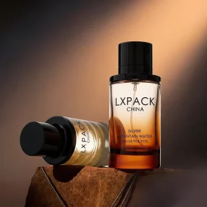 Customizable Color Matte Cylindrical Gradient Amber Glass 50/100ml Perfume Spray Bottle with Black Cap Engraving Screen Printing