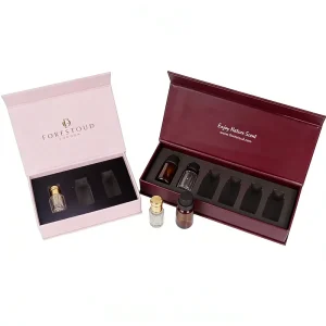 Customizable Design Luxurious Essential Oil & Cosmetic Perfume Gift Set Rigid Packaging Box Recycled Materials Sponge Lining