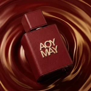 Customizable Logo 30ml 50ml 100ml Perfume Glass Bottle with Red Color Painted and Hot Stamping Glass Bottle