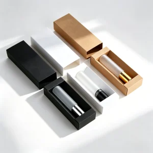 Customizable Luxury Glass Roll On Perfume Bottle Box Slim Design Silk Screen Printed Packaging Refillable Essential Oil