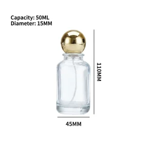 Customizable Transparent Cylindrical Bayonet Glass Perfume Aromatherapy Mist Spray Bottle