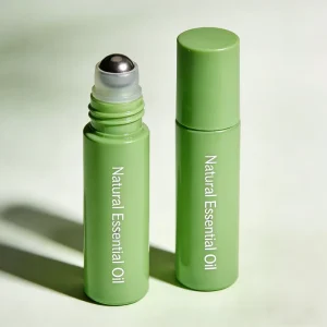 Customizable Travel Size Refillable Green 3ml 5ml 8ml 10ml Empty Perfume Oil Roll on Bottles With Stainless Steel Roller Ball