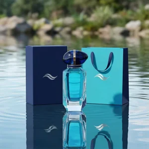 Customize Men’s Unique Glass Perfume Bottle 30ml 50ml Irregular Shape with Pump Sprayer Frost Finish Box & Bag