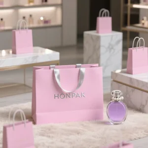 Customize Personalized Perfume Pink Gift Paper Bags for Men’s Women’s Perfume Packaging