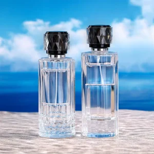 Customized 100ml Transparent Perfume Spray Bottle with Lid