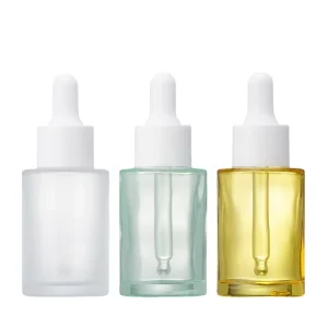 Customized 30ml Matte Glass Amber Dropper Bottle for Essential Oils Serums Flat Shoulder