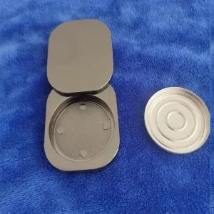 Customized Engraved logo Sliding Closure Solid Perfume Magnetic Metal square Keychain Refillable Solid Perfume case
