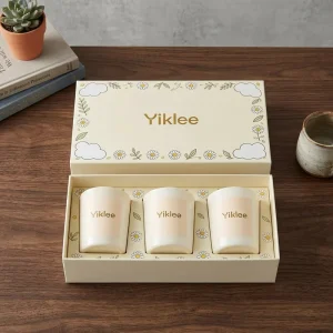 Customized Gold Foil 3pcs Candle Lidded Box for Jar Perfume Bottle 30ml 50ml 100ml Aromatherapy Scented Essential Oil Packaging Box