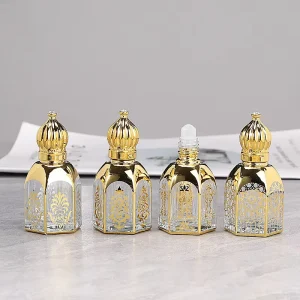 Customized Gold Stamping 12ml Portable High-Grade Glass Oil Bottle Roll on Bottles