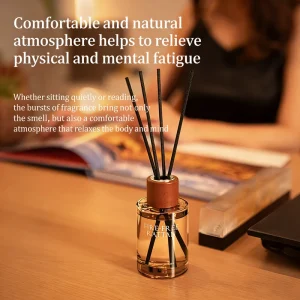 Customized Logo Indoor Home Wood Lids Luxury Long lasting Fragrance Reed Diffuser with Natural Oils Glass Bottle