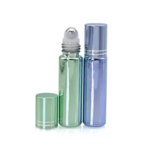Customized Logo Printed Clear Glass Essential Oil Perfume & Skin Care Serum Roll On Bottles 10ml for Skincare Packaging