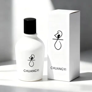 Customized Luxurious Round White Empty Perfume Spray Bottle with Packaging Box 100 ml Fragrance Glass Bottle