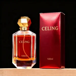 Customized Men’s Luxury Rectangular Transparent Glass Gold Lid Empty Perfume Spray Bottle 100ml 50ml 30ml