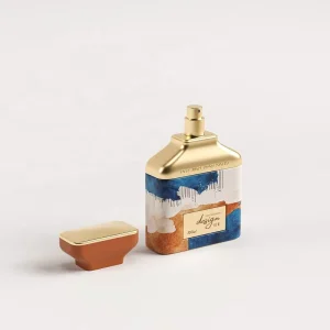 Customized Mold Glass Perfume Bottle Unique Spraying Color 30ml 50ml 100ml Square Perfume Bottle with Pump Sprayer Cap