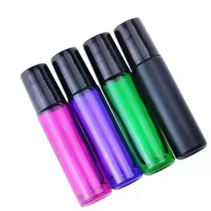 Customized Mosquito Repellent Liquid Essential Oil Roll On 30ml Transparent Amber Blue Pink Purple Green Glass Bottle Crown Cap