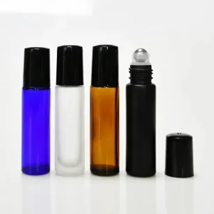 Customized Perfume Essential Oil Glass Roll On Bottle with Aluminum Cap and Steel Roller Ball