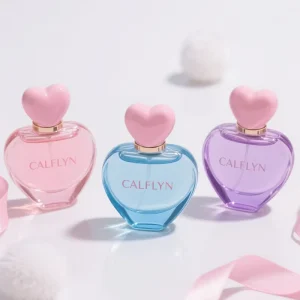 Cute Heart Shaped Women’s Perfume Pastel Colored Bottles Long Lasting Sweet Floral Scent OEM ODM Private Label