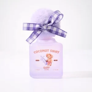 Cute Teddy Bear Perfume 50ml Coconut Scent 4 Tropical Scents Plush Pom Pom Cap Women Fragrance