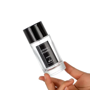 Cylinder 50ml 100ml 200ml 250ml Transparent Crimp Neck Empty Glass Perfume Spray Bottle with Magnetic Cap
