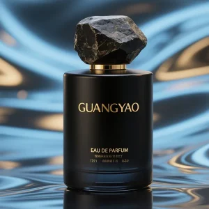 Cylindrical Black 50ml Glass Perfume Bottle Crimping Fine Mist Spray Customizable Logo Packaging Box