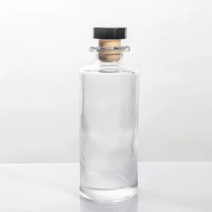 Cylindrical Transparent Glass Diffuser Bottle for Aromatherapy 100ml Empty Bottle with Stopper Food Grade