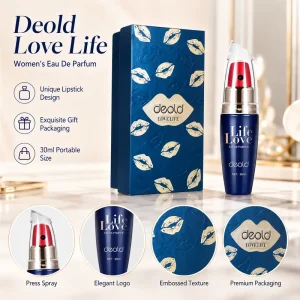 DEOLD LOVE LIFE Women’s Eau de Parfum 30ml Lipstick Shaped Woody Floral Perfume