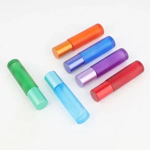 Decant Bottle Perfume 10ml Roll on Glass Cosmetics Packaging Perfume Double Mouth Roll on Roll off Perfume Oil Bottle