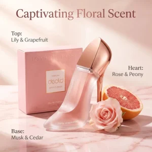 Deold Joyful Rose Perfume 50ml Floral Scent Pink High Heel Bottle Long Lasting Women Fragrance
