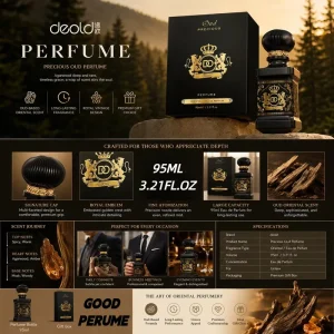 Deold Precious Oud Perfume 95ml Oriental Oud Scent Unisex Long Lasting Spicy Woody Fragrance