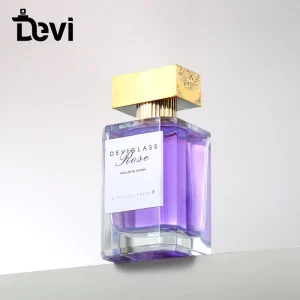 Devi OEM ODM 100ml Empty Glass Perfume Spray Bottle with Pump Sprayer Customizable Color & Hot Stamping Carton Packed