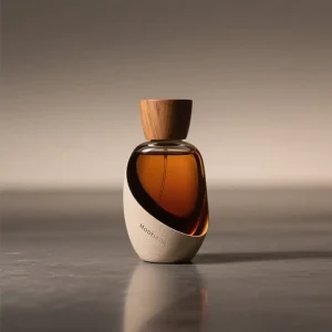 Eco Friendly Glass Perfume Bottle with Natural Wooden Cap Customizable