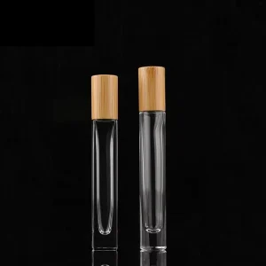 Eco friendly Natural 10ml Roll on Bottle Bamboo Cap Essential Oils Glass Thick Sole Bottle Rollers Bottle