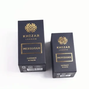 Eco-friendly Recyclable Custom Gold Foil Embossed Black Slotted Box Magnetic Closure Luxury Cosmetic Packaging Skin Care Serum