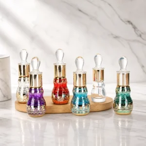 Electroplated Gold Stamping Silk Screen Printed Gourd Essence Glass Perfume Bottle for Sample Packaging Factory Direct Supply