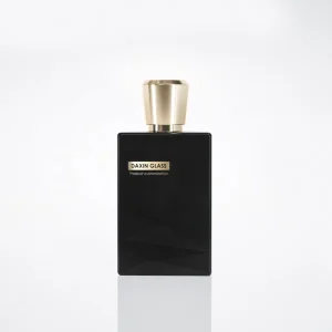 Elegant 100ml Flat Square Women’s Glass Perfume Bottle with Pump Sprayer Made in China