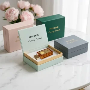 Elegant Custom Logo Paper Gift Box Packaging Storage Blue Pink White Cardboard Paper Perfume Box