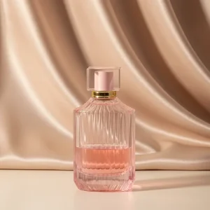 Elegant Luxury 50ml Clear Glass Perfume Bottle Customizable Refillable Square Design Perfume Bottle with Pump Spray