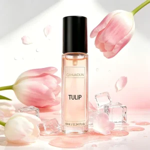 Elegant Pink Tulip Roll on Perfume Long Wear Light Floral Scent Rollerball Perfume Travel Perfume Gift for Ladies